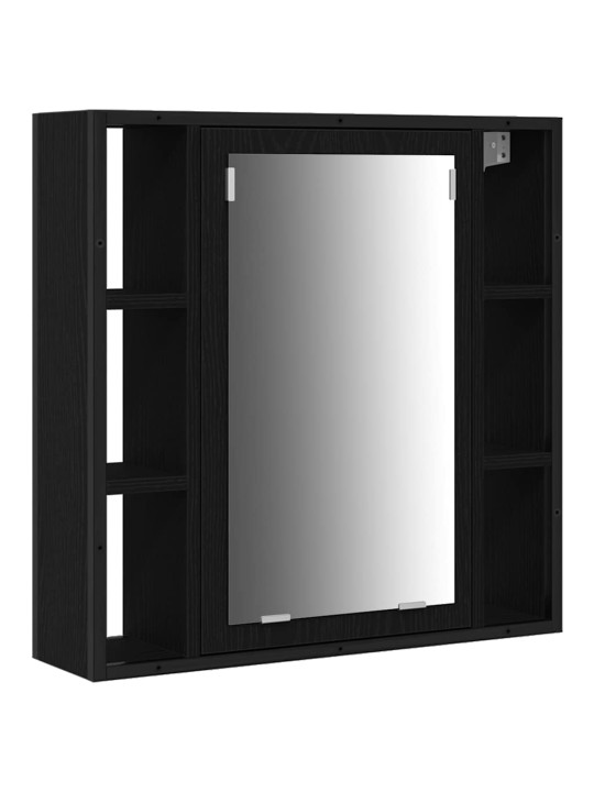 Vannitoa kapikomplekt uksega 3 tk must tamm 33 x 33 x 185.5 cm