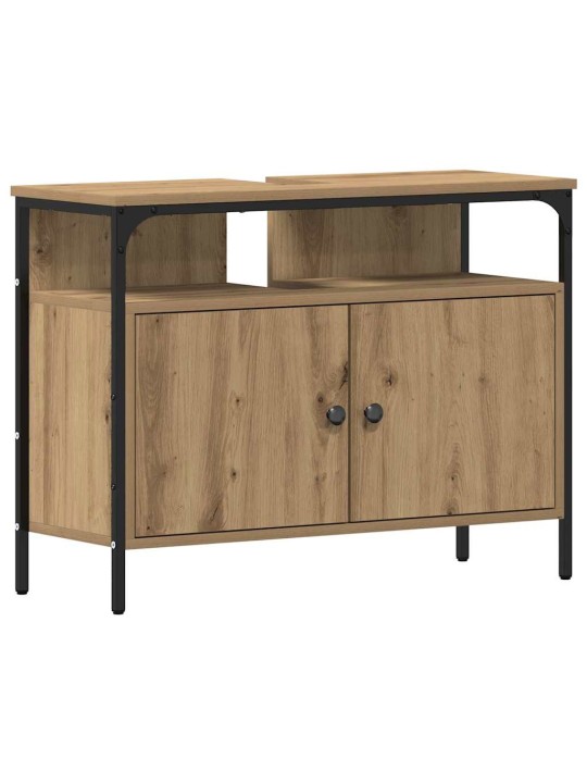 Vannitoa valamud riiuliga 3 tk pruun 80 x 30 x 60 cm tehispuit