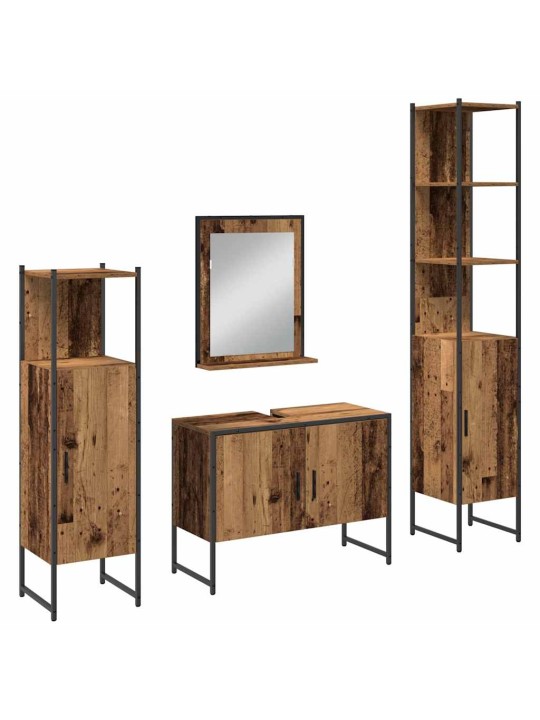 Vannitoa mööblikomplekt 4 tk pruun 33 x 33 x 185.5 cm tehispuit