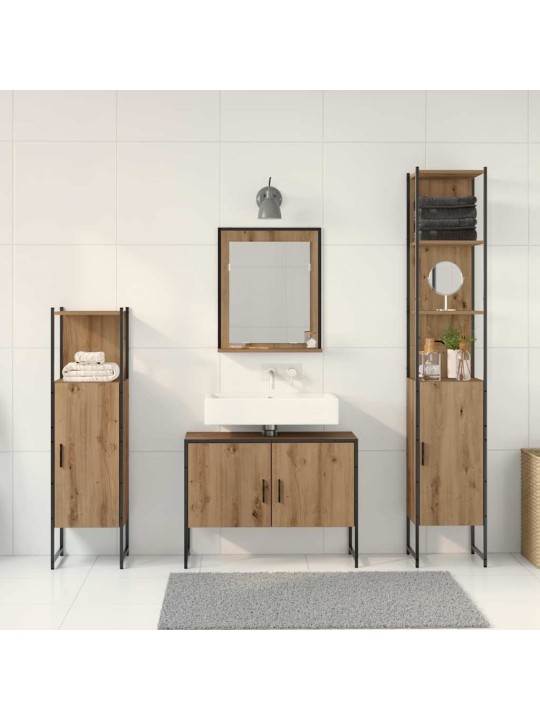 Vannitoa mööblikomplekt 4 tk pruun 33 x 33 x 185.5 cm tehispuit