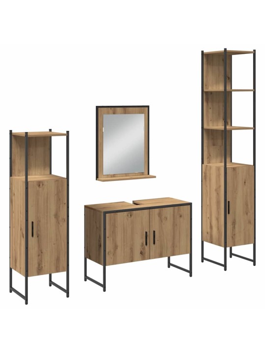 Vannitoa mööblikomplekt 4 tk pruun 33 x 33 x 185.5 cm tehispuit