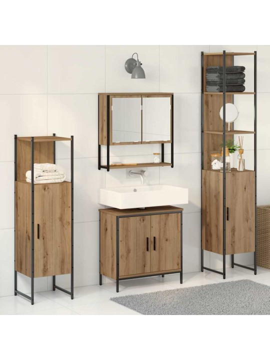 Vannitoa mööblikomplekt 4 tk pruun 33 x 33 x 185.5 cm tehispuit