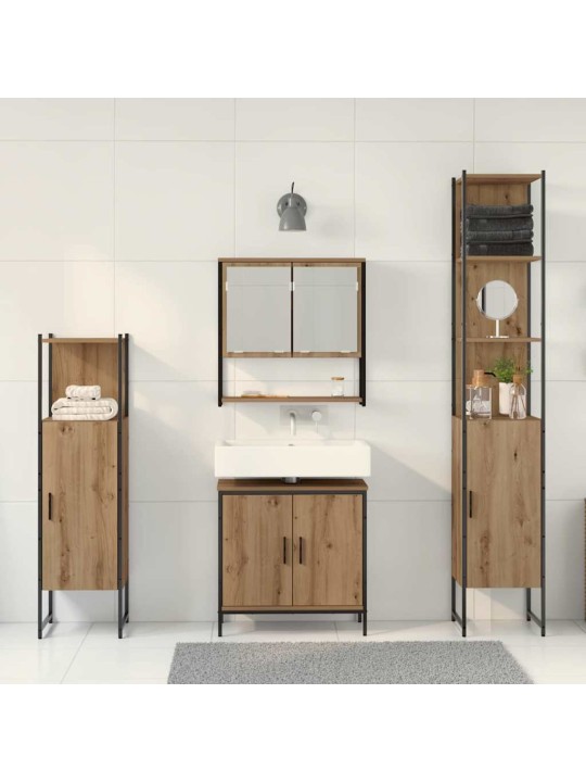 Vannitoa mööblikomplekt 4 tk pruun 33 x 33 x 185.5 cm tehispuit