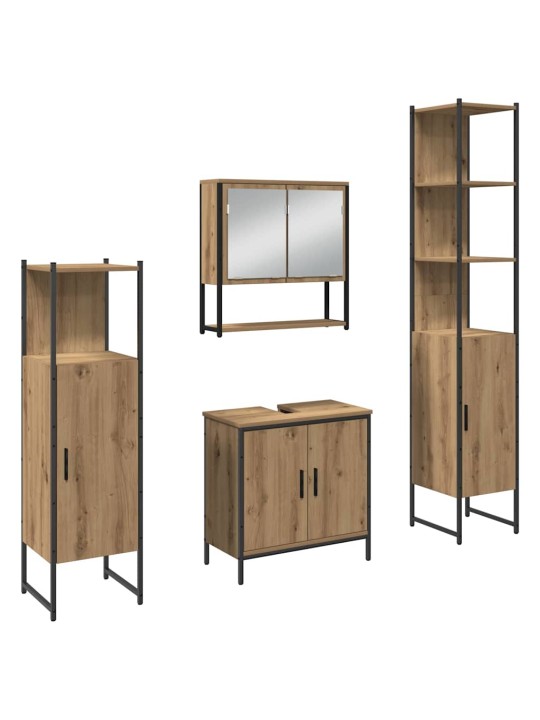 Vannitoa mööblikomplekt 4 tk pruun 33 x 33 x 185.5 cm tehispuit