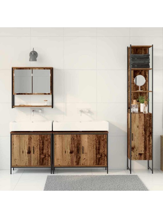 Vannitoa mööblikomplekt 4 tk pruun 33 x 33 x 185.5 cm tehispuit