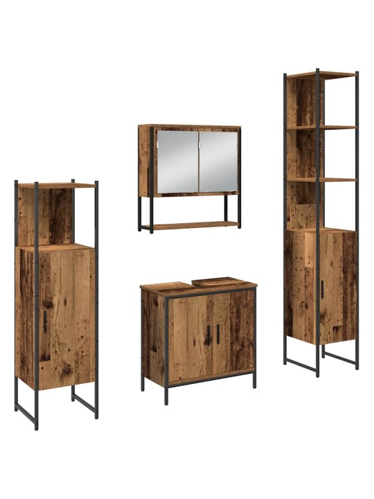 Vannitoa mööblikomplekt 4 tk pruun 33 x 33 x 185.5 cm tehispuit
