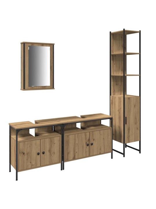 Vannitoa mööblikomplekt uksega 4 tk käsitöötamm 33 x 33 x 185.5 cm
