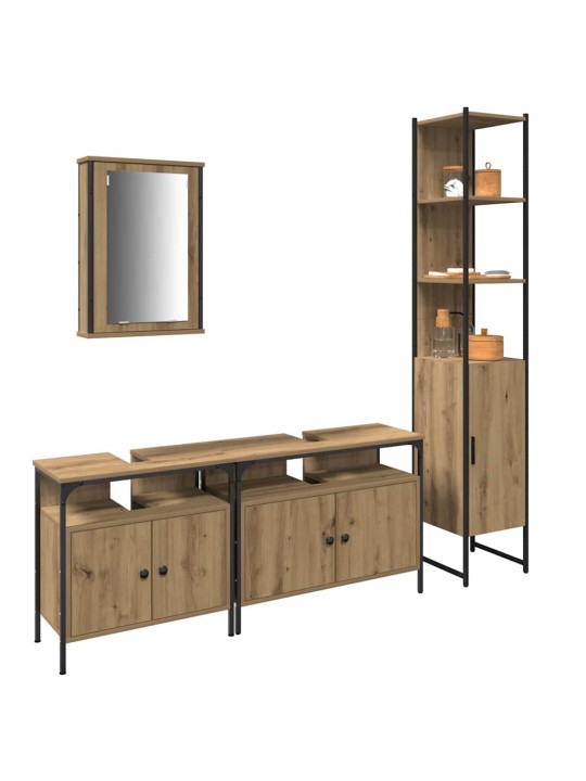Vannitoa mööblikomplekt uksega 4 tk käsitöötamm 33 x 33 x 185.5 cm