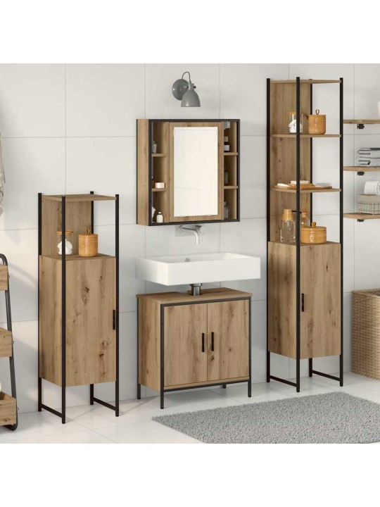 Vannitoa mööblikomplekt 4 tk pruun 33 x 33 x 185.5 cm tehispuit