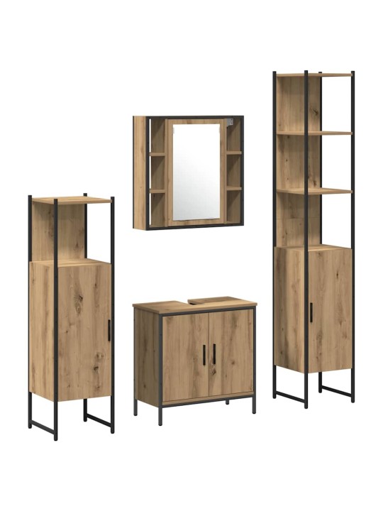 Vannitoa mööblikomplekt 4 tk pruun 33 x 33 x 185.5 cm tehispuit