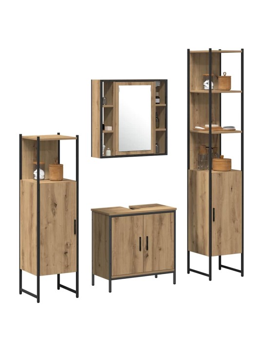 Vannitoa mööblikomplekt 4 tk pruun 33 x 33 x 185.5 cm tehispuit