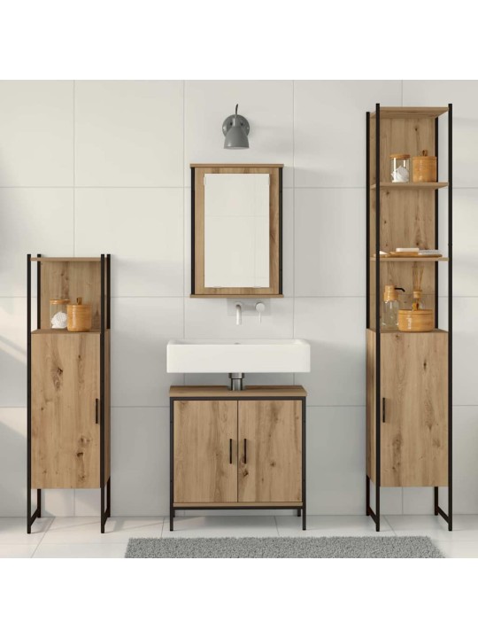 Vannitoa mööblikomplekt 4 tk pruun 33 x 33 x 185.5 cm tehispuit