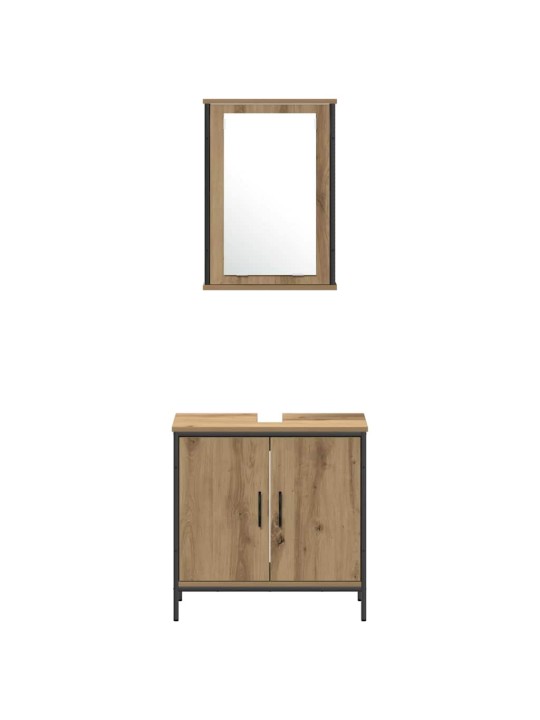 Vannitoa mööblikomplekt 4 tk pruun 33 x 33 x 185.5 cm tehispuit
