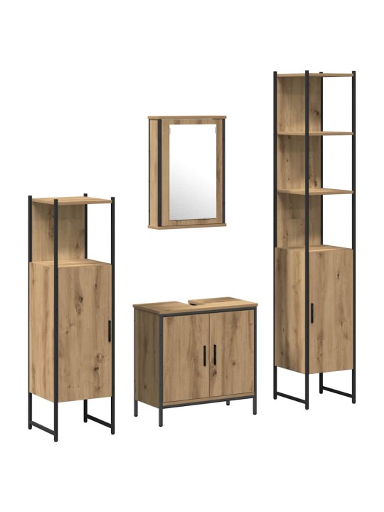 Vannitoa mööblikomplekt 4 tk pruun 33 x 33 x 185.5 cm tehispuit