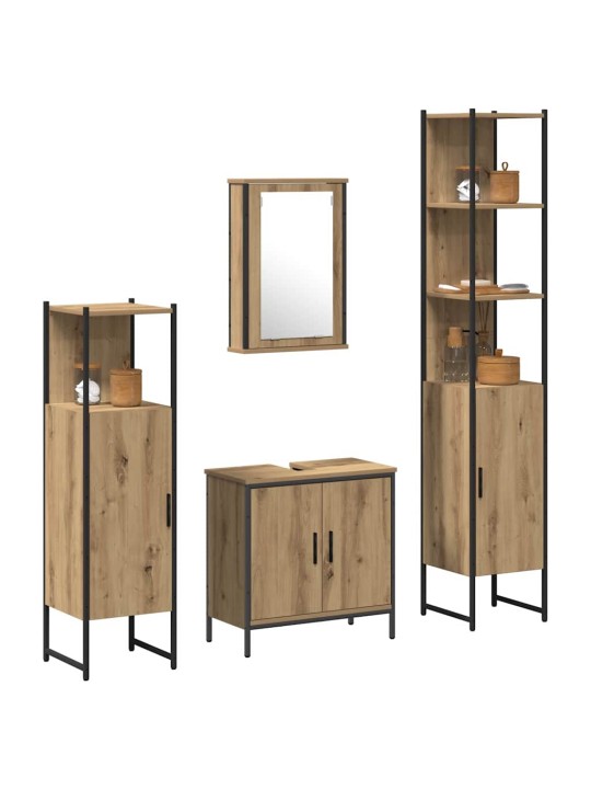 Vannitoa mööblikomplekt 4 tk pruun 33 x 33 x 185.5 cm tehispuit