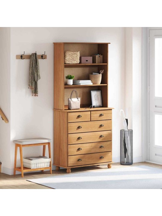 Konsoollaud sahtliga pruun 91 x 40 x 200.5 cm männipuit