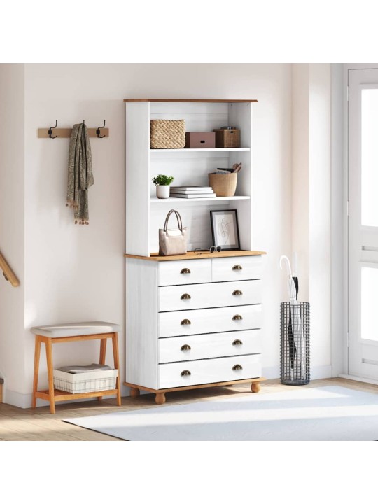 Konsoollaud sahtliga valge 91 x 40 x 200.5 cm männipuit