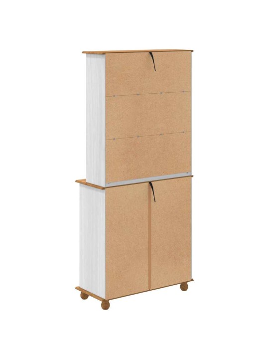 Konsoollaud sahtliga valge 91 x 40 x 200.5 cm männipuit