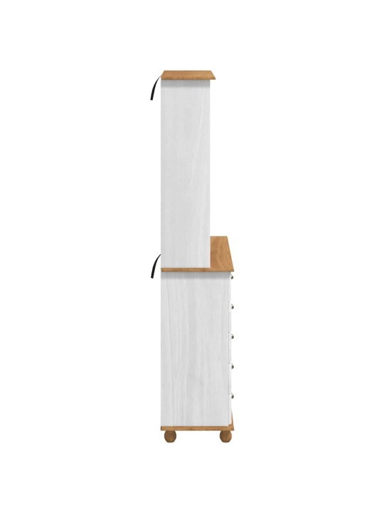 Konsoollaud sahtliga valge 91 x 40 x 200.5 cm männipuit
