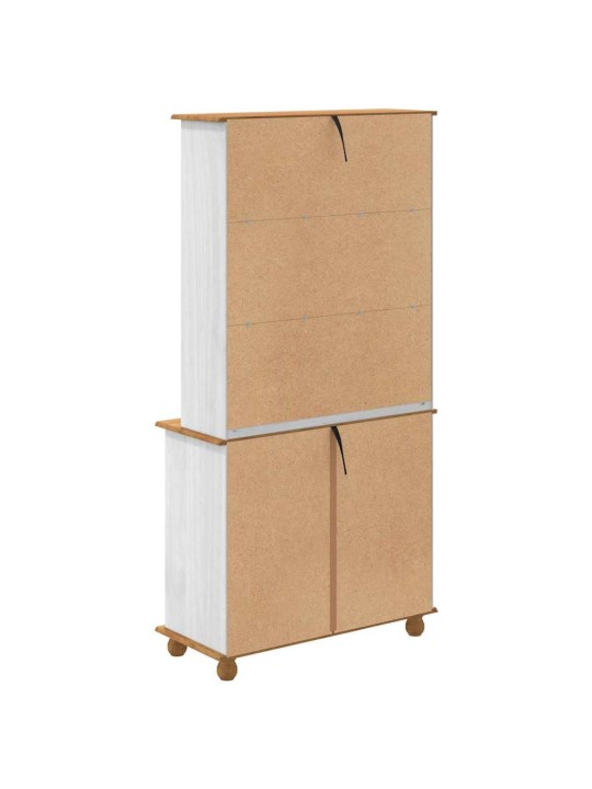 Konsoollaud sahtliga riiuliga valge 91 x 40 x 184 cm männipuit