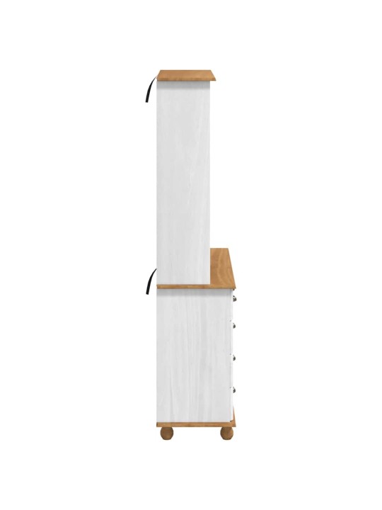 Konsoollaud sahtliga riiuliga valge 91 x 40 x 184 cm männipuit