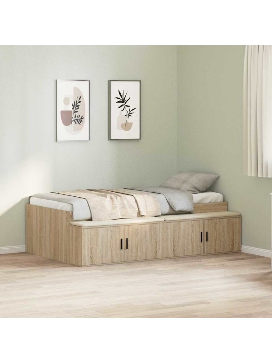 Voodi hoiukohaga raam sonoma tamm 90 x 200 cm tehispuit