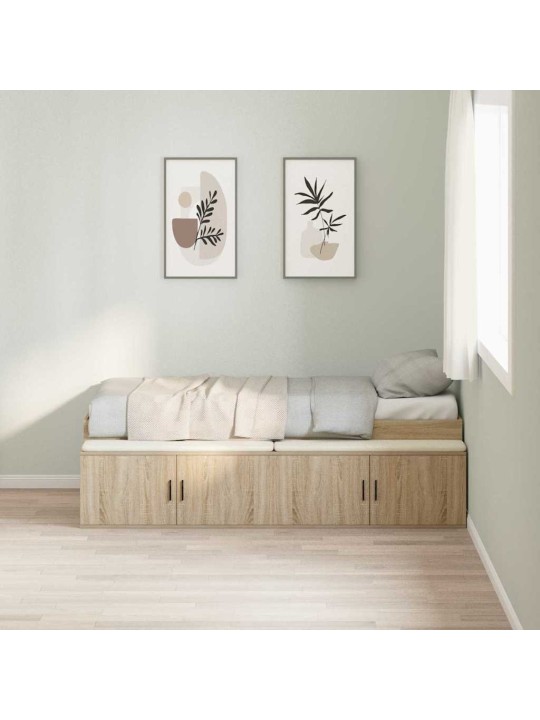 Voodi hoiukohaga raam sonoma tamm 90 x 200 cm tehispuit