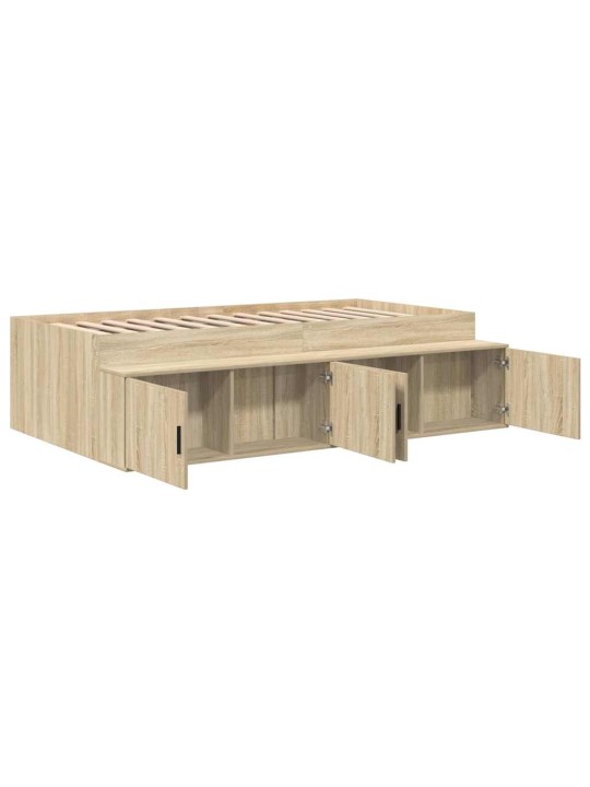 Voodi hoiukohaga raam sonoma tamm 90 x 200 cm tehispuit