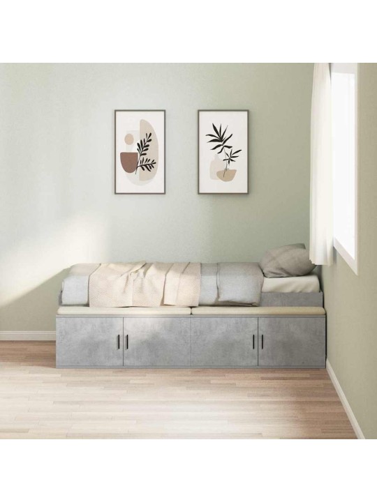 Voodi hoiukohaga raam betoonihall 80 x 200 cm tehispuit