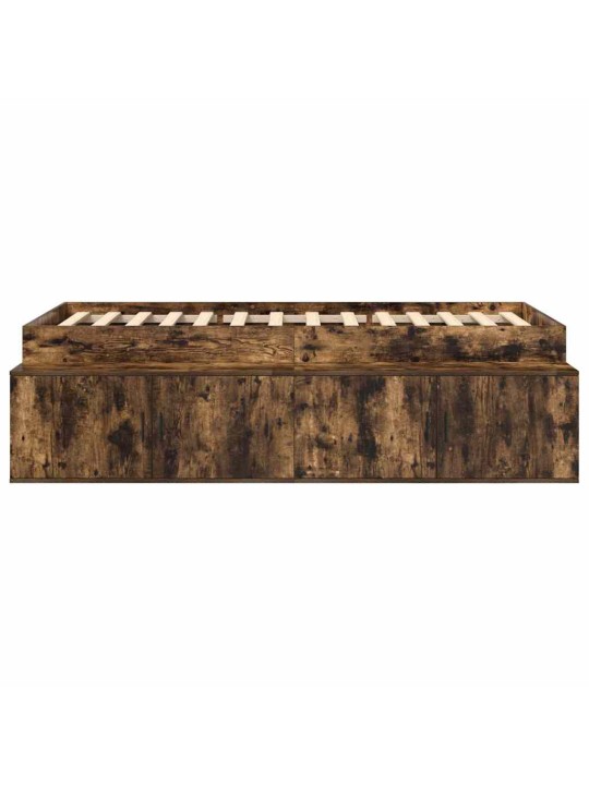 Voodi hoiukohaga raam suitsutatud tamm 80 x 200 cm tehispuit