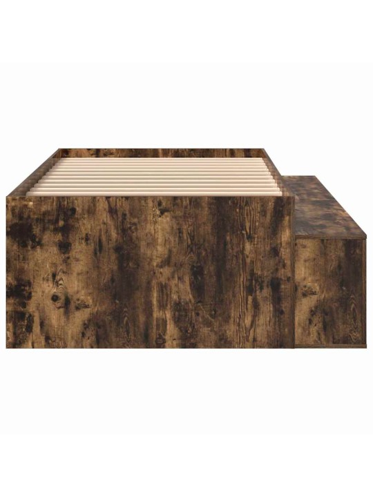 Voodi hoiukohaga raam suitsutatud tamm 80 x 200 cm tehispuit