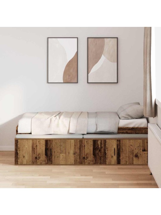 Voodi hoiukohaga raam vana puit 80 x 200 cm tehispuit