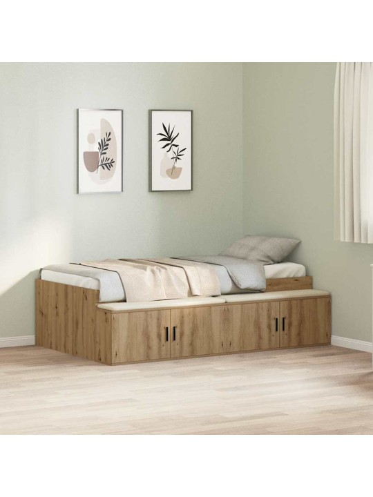 Voodi hoiukohaga raam käsitöötamm 80 x 200 cm tehispuit