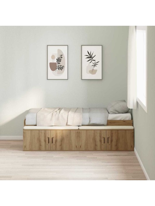 Voodi hoiukohaga raam käsitöötamm 80 x 200 cm tehispuit