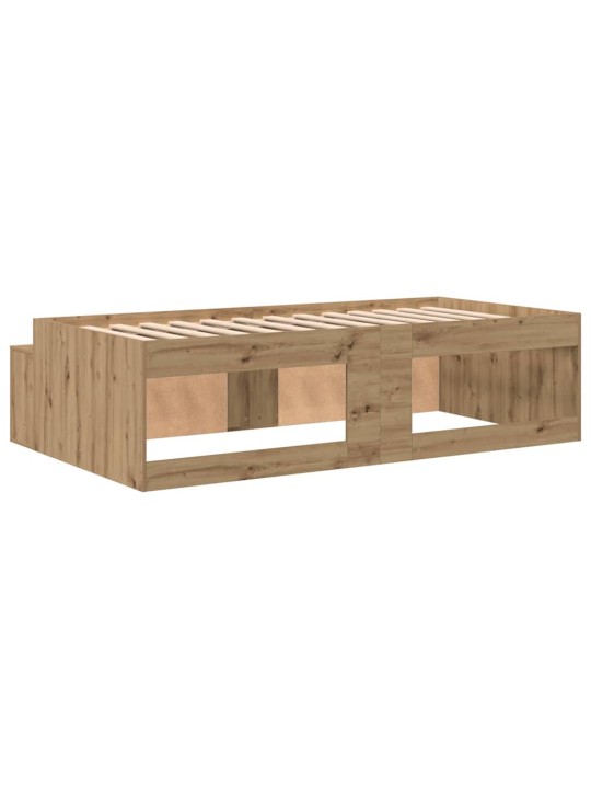Voodi hoiukohaga raam käsitöötamm 80 x 200 cm tehispuit