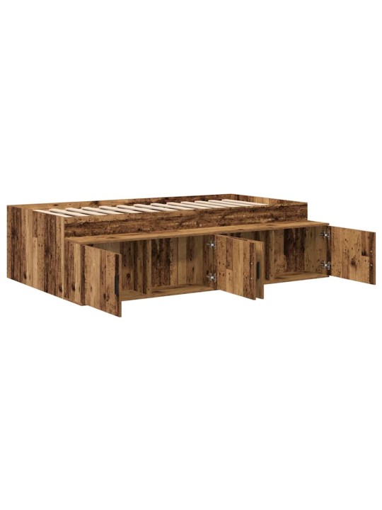 Voodi hoiukohaga raam vana puit 90 x 190 cm tehispuit