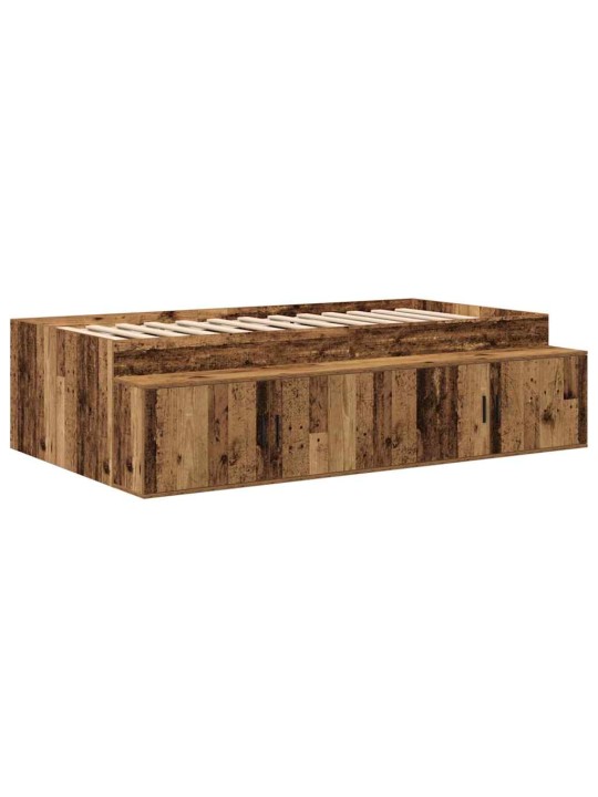 Voodi hoiukohaga raam vana puit 90 x 190 cm tehispuit