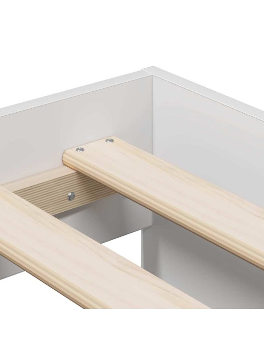 Voodi hoiukohaga raam ladustamisega valge 75 x 190 cm tehispuit