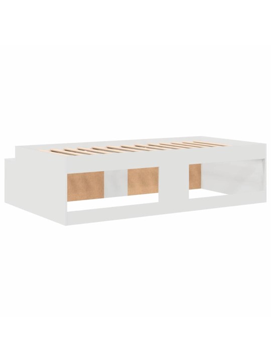 Voodi hoiukohaga raam ladustamisega valge 75 x 190 cm tehispuit
