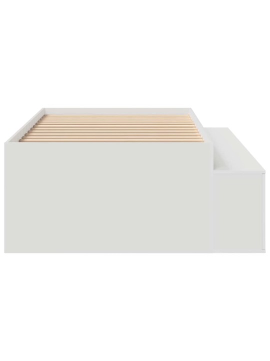 Voodi hoiukohaga raam ladustamisega valge 75 x 190 cm tehispuit