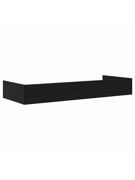 Voodi hoiukohaga raam peaga sahtliga must tamm 100 x 200 cm tehispuit