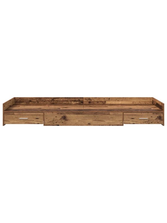 Voodi hoiukohaga raam peaga sahtliga vana puit 100 x 200 cm tehispuit