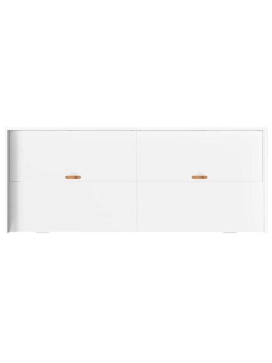 Voodi hoiukohaga raam peaga sahtliga valge 80 x 200 cm tehispuit