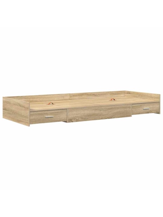 Voodi hoiukohaga raam peaga sonoma tamm 80 x 200 cm tehispuit
