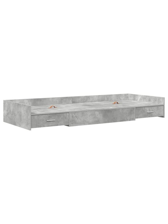 Voodi hoiukohaga raam peaga sahtliga betoonhall 80 x 200 cm tehispuit