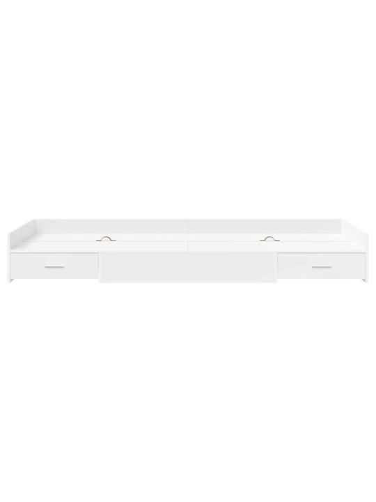Voodi hoiukohaga raam peaga sahtliga valge 80 x 200 cm tehispuit
