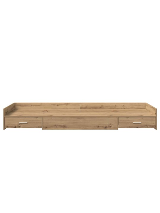 Voodi hoiukohaga raam peaga sahtliga käsitööpuu 80 x 200 cm tehispuit