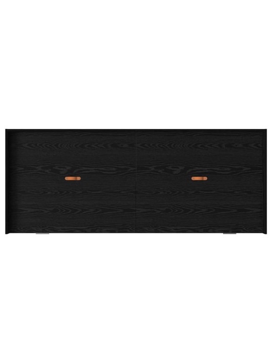 Voodi hoiukohaga raam peaga sahtliga must tamm 75 x 190 cm tehispuit