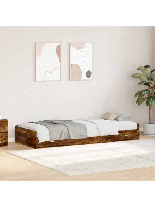 Voodi hoiukohaga raam peaga sahtliga vana puit 75 x 190 cm tehispuit