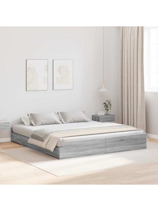 Voodi hoiukohaga raam peaga hall sonoma 200 x 200 cm tehispuit
